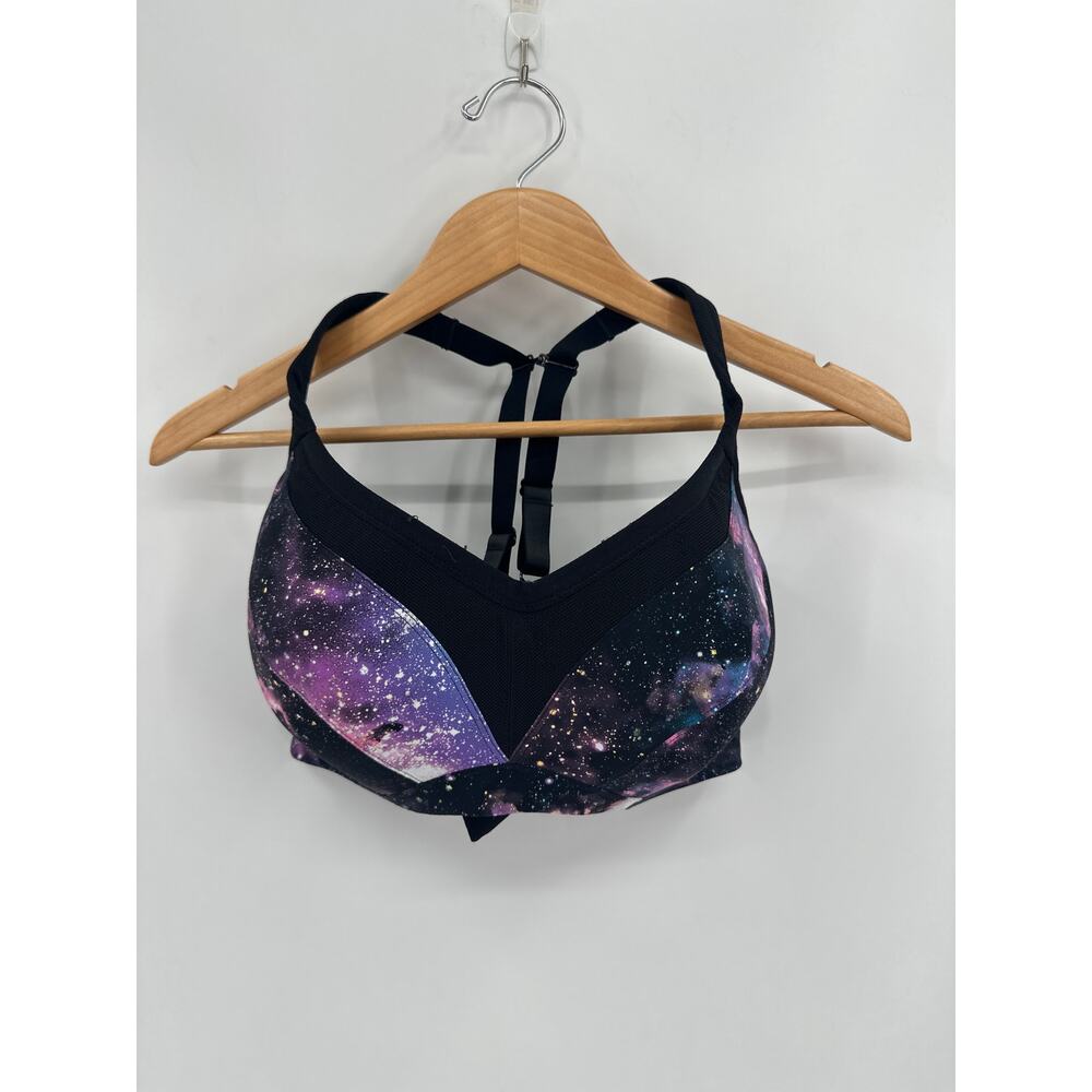 Torrid Mid Impact Underwire Sports Bra Purple Galaxy Print Size 42DD
